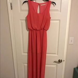 Coral keyhole dress